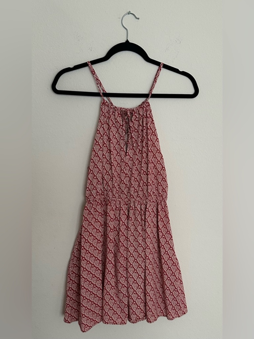 Lulus Red Geo-Print Halter Mini Dress - Picture 5 of 12